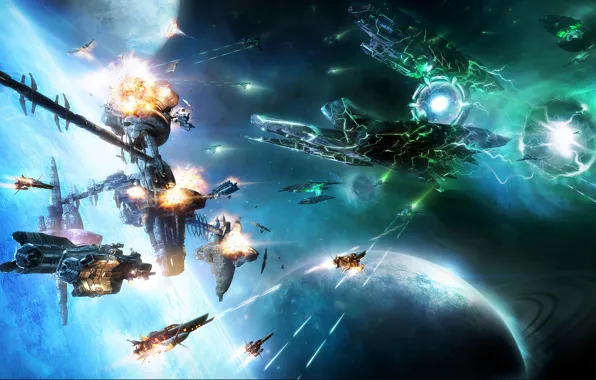 Планеты, сражение, вспышки, Invasion