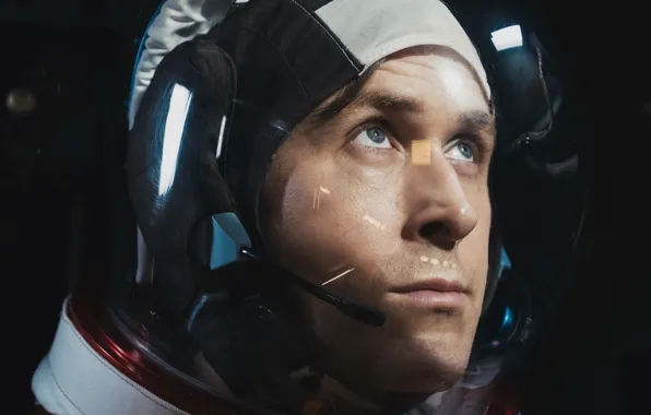 Картинка космонавт, Ryan Gosling, Райан Гослинг, First Man, первый человек, Человек на луне