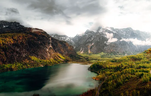 Wallpaper, Clouds, Landscape, background, Mountains, Austria, picture, River