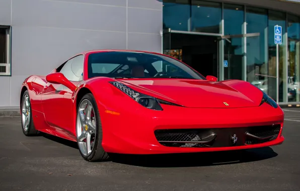 Ferrari, red, 458, Italia