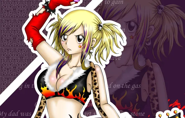 Девушка, гитара, Fairy Tail, Люси, Хвост феи