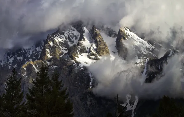 Снег, горы, Grand Teton National Park