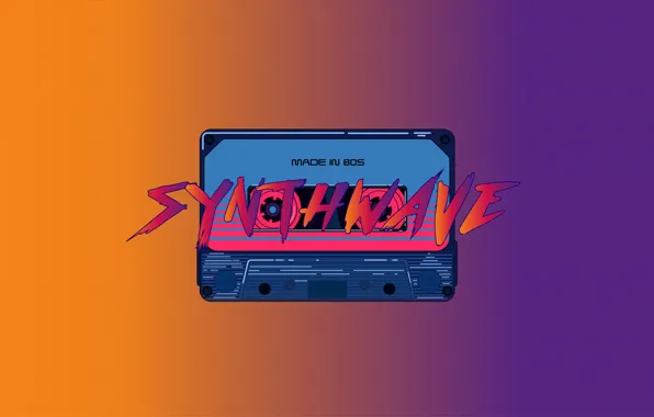 Минимализм, Музыка, Фон, 80s, Illustration, Касета, 80's, Synth