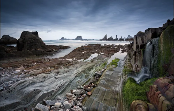 Картинка море, побережье, Испания, Asturias, Dragon Beach