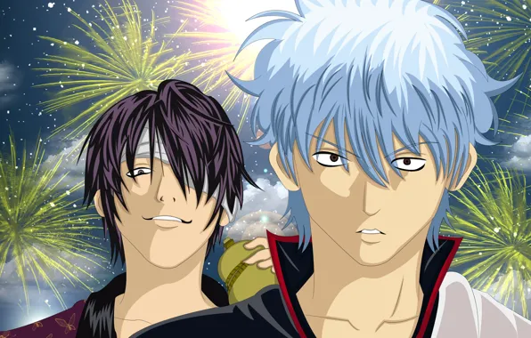 Парни, салюты, Gintama, Гинтама