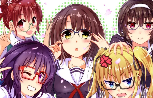 Kawaii, anime, red eyes, purple eyes, pretty, blonde, manga, group