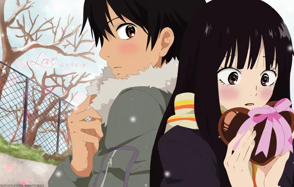 Девушка, романтика, арт, пара, парень, школьники, Kimi ni Todoke