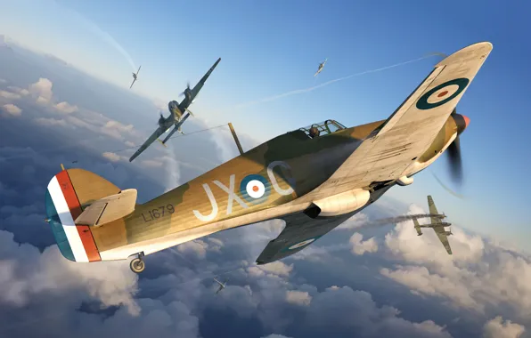 Истребитель, Великобритания, Битва за Британию, Raf, Hawker Hurricane Mk.I, Adam Tooby