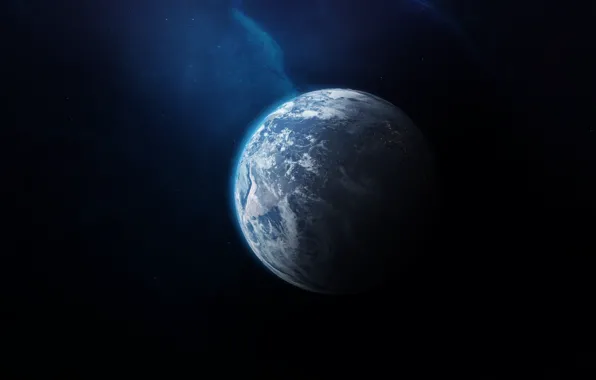 Звезды, Планета, Космос, Туманность, Space, Planet, by R. Andrieu, Modern depiction of Gaea