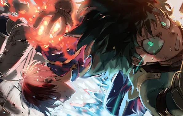 Boku no Hero Academia, Todoroki Shouto, Midoriya Izuku, Iida Tenya