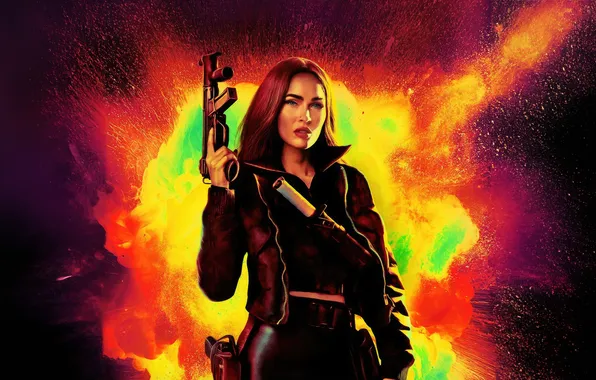 Девушка, Меган Фокс, Megan Fox, красотка, боевик, постер, Неудержимые 4, The Expendables 4