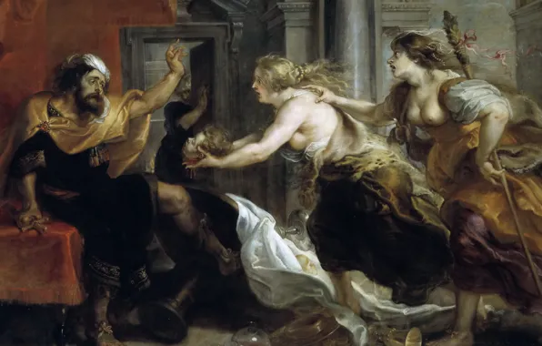 Картина, Питер Пауль Рубенс, мифология, Pieter Paul Rubens, Терею на Пиру Преподносят Голову его Сына
