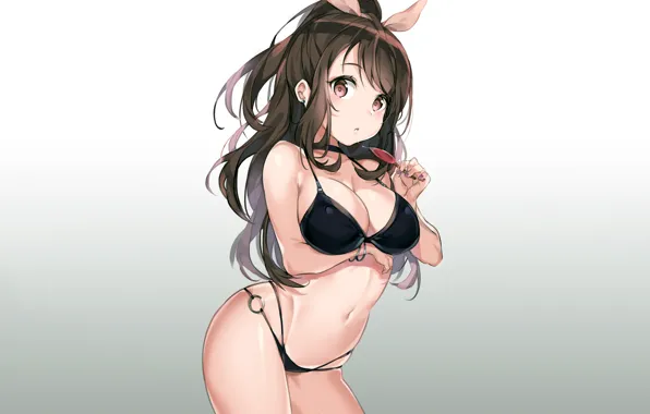 Girl, sexy, cleavage, long hair, boobs, anime, beautiful, pretty