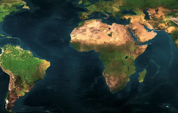 Карта мира, dual monitor, континенты, океaн, 3840 x 1080