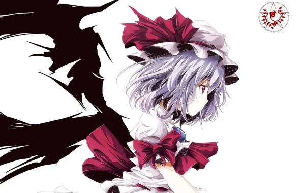 Красные глаза, вампирша, Remilia Scarlet, проект Восток, крылья летучей мыши, touhou project, by Gohah