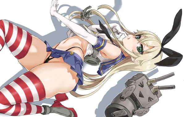 Girl, sexy, lingerie, pantsu, panties, thighhighs, green eyes, long hair