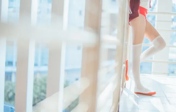 Legs, Asian, Woman, Standing, Shorts, Close Up, Socks, Close Shot
