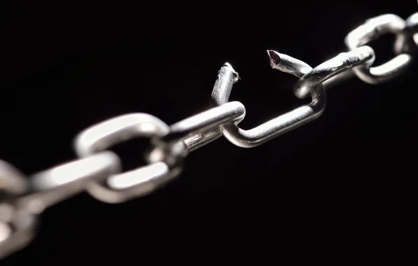 Картинка metal, chain, broken link
