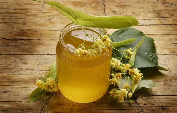 Мед, листики, липовые цветы