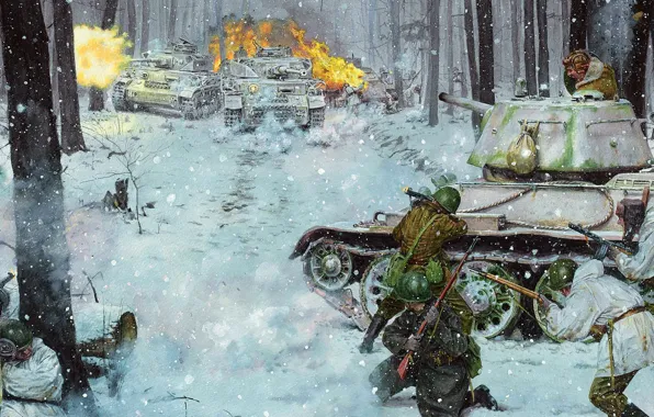 Германия, бой, СССР, Т-34, Pz-IV, Battle of the Dnieper, Битва за Днепр