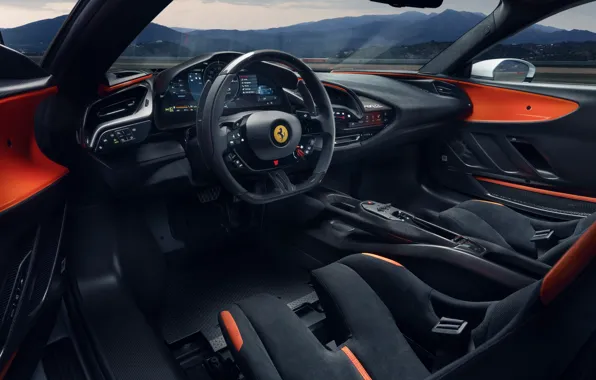 Картинка Ferrari, steering wheel, torpedo, SF90, Ferrari SF90 XX Stradale