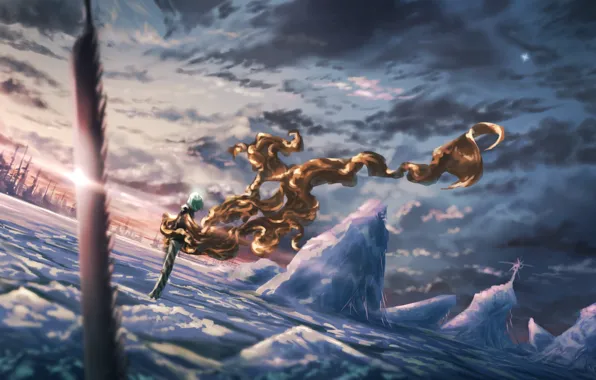 Небо, закат, Phosphophyllite, Land of the Lustrous