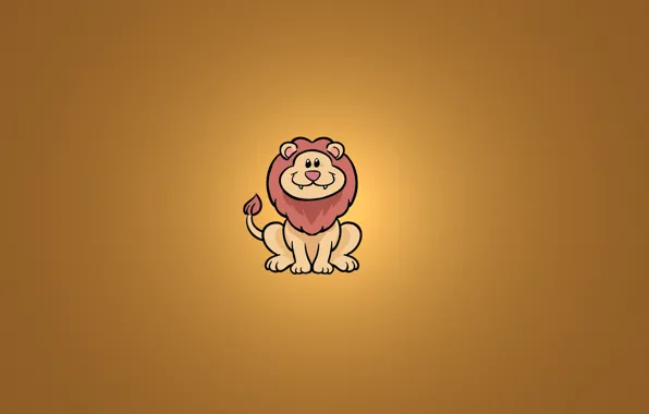 Картинка улыбка, животное, минимализм, лев, сидит, lion