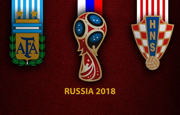 Wallpaper, sport, logo, football, FIFA World Cup, Russia 2018, Argentina vs. Croatia