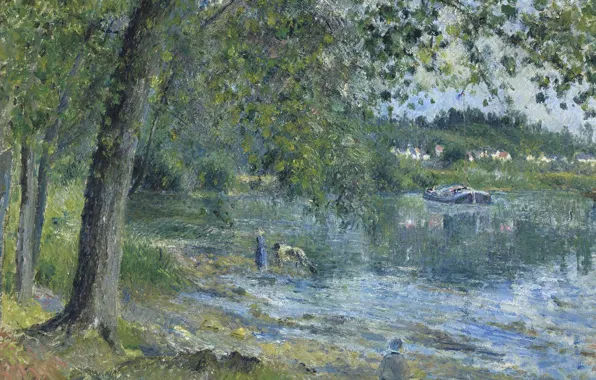Пейзаж, природа, картина, Камиль Писсарро, Берега Реки Уаза в Овер-сюр-Уаз