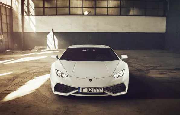 Картинка Lamborghini, Front, White, Supercar, 2014, Huracan, LP610-4