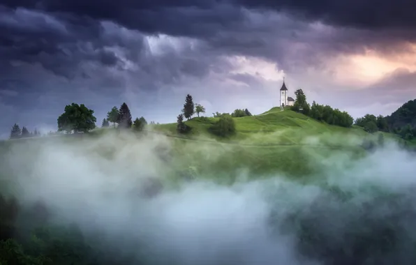 Небо, рай, храм, облока