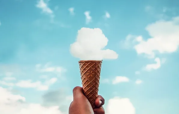 Картинка облако, мороженое, рожок