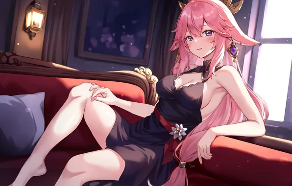 Genshin impact, gadis kawaii, yae miko genshin impact
