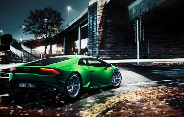 Картинка Lamborghini, Зеленый, Ламборджини, Green, Уракан, Huracan, LP610-4