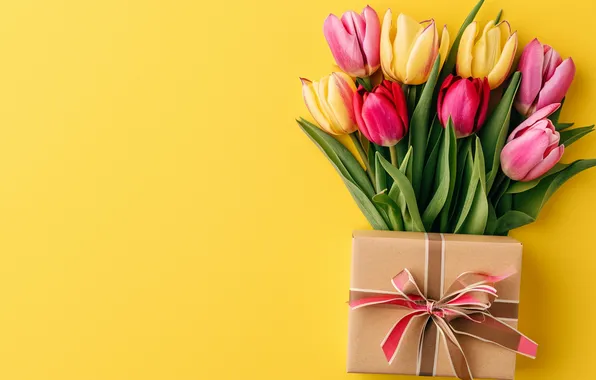 Картинка букет, тюльпаны, pink, blossom, flowers, tulips, spring, bloom