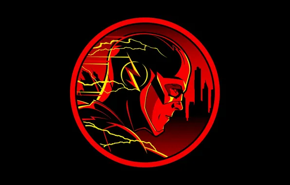 Red, lightning, comics, hero, 1980x1080, serial, The Flash