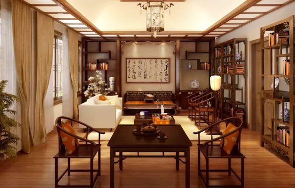 Дизайн, стиль, комната, интерьер, гостиная, Japanese style
