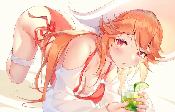 Girl, sexy, ass, cleavage, long hair, hat, boobs, anime