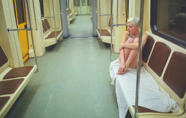 Девушка, метро, тату, вагон, фотограф, girl, photography, photographer