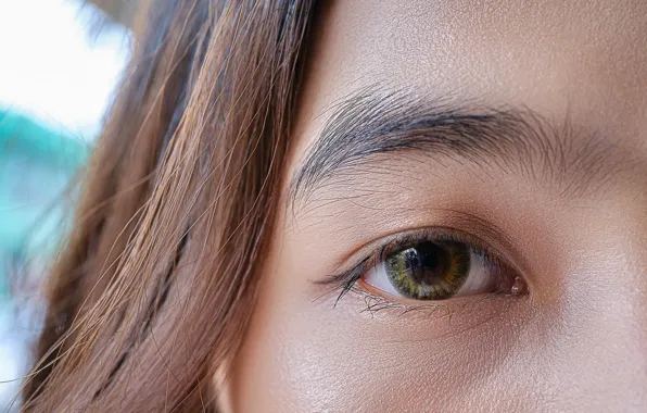 Macro, face, eye, close up