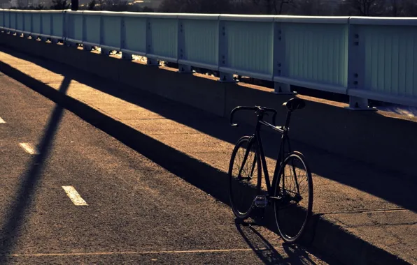 Мост, велосипед, город, улица, утро, bridges, street, bicycles