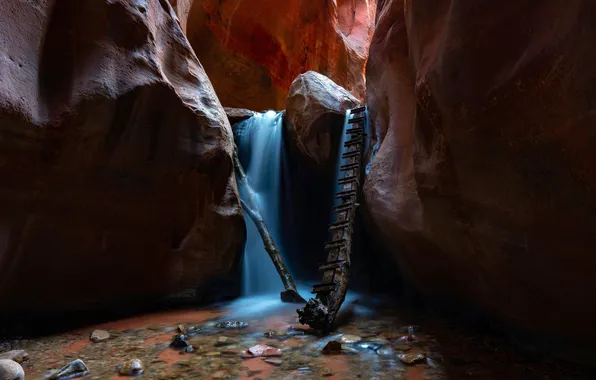 Пещера, Юта, USA, США, Antelope Canyon, Cave, каньон Антилопы, Kanarraville Falls