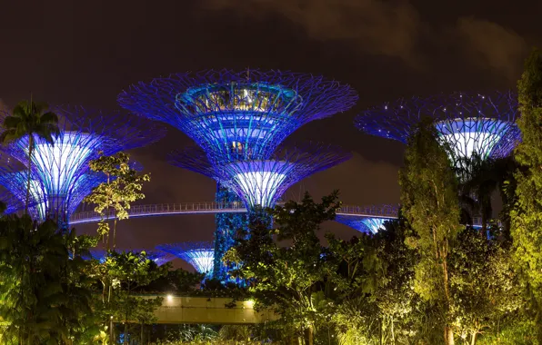 Картинка ночные огни, Сингапур, Singapore, night lights