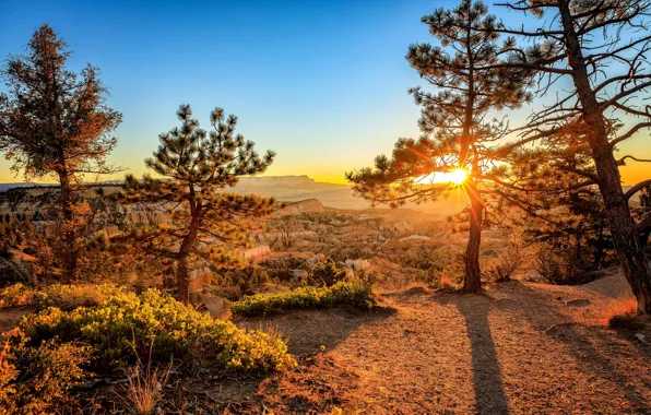 Закат, Юта, США, Utah, Bryce Canyon National Park