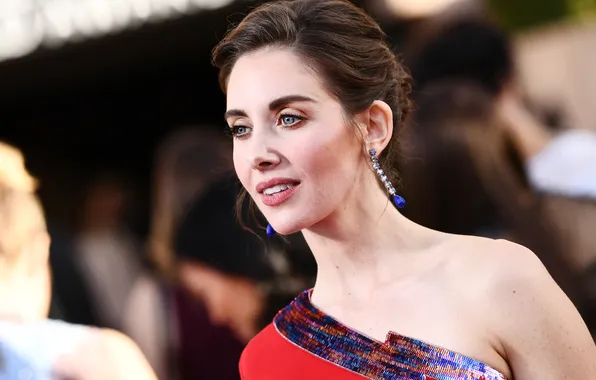 Портрет, актриса, шатенка, боке, Alison Brie, Элисон Бри