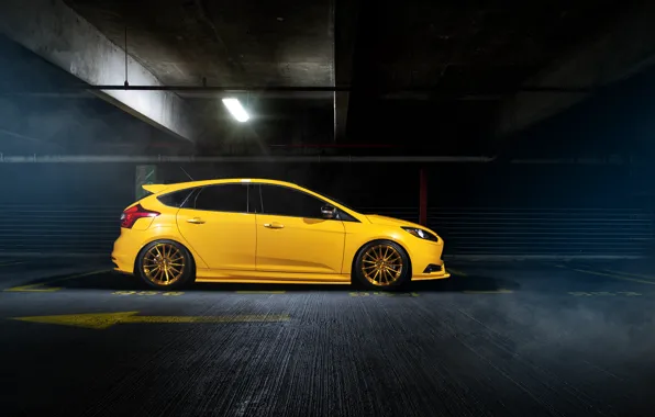 Ford, фокус, парковка, Focus, side, форд, yellow