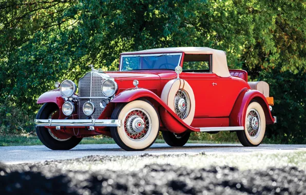 Авто, красный, ретро, Roadster, Coupe, Packard, Eight