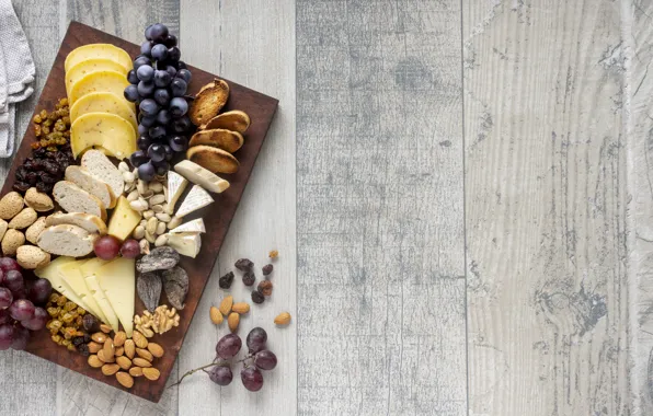 Сыр, виноград, орехи, багет, изюм, сырная тарелка, дор блю, Cheese