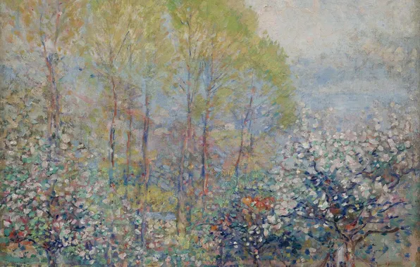 Пейзаж, картина, Karl Albert Buehr, Карл Альберт Бюр, 1909-11, Весна в Живерни