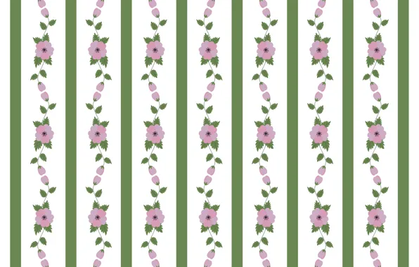 Линии, цветы, белый фон, pattern, floral, текстур